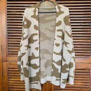 Current/Elliott Green+Gray Camo Oversized Sweater